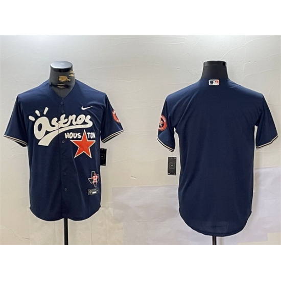 Men Houston Astros Blank Navy Cactus Jack Style Vapor Premier Limited Stitched Baseball Jersey Men Houston Astros Blank Navy Cactus Jack Style Vapor Premier Limited Stitched Baseball Jersey