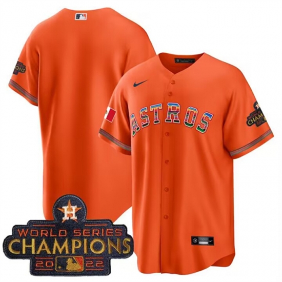 Men Houston Astros Blank Orange Mexico With World Serise Champions Patch Cool Base Stitched Baseball Jersey Men Houston Astros Blank Orange Mexico With World Serise Champions Patch Cool Base Stitched Baseball Jersey
