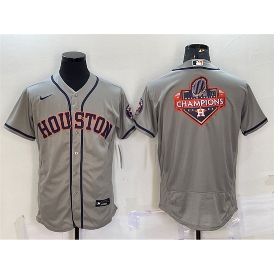 Men Houston Astros Gray 2022 World Series Champions Team Big Logo Flex Base Stitched Men Houston Astros Gray 2022 World Series Champions Team Big Logo Flex Base Stitched