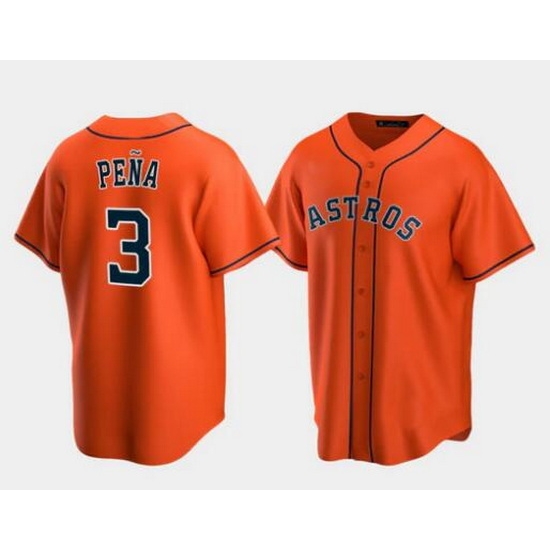Men New Houston Astros #3 Jeremy Pena Orange Stitched Jersey Men New Houston Astros #3 Jeremy Pena Orange Stitched Jersey