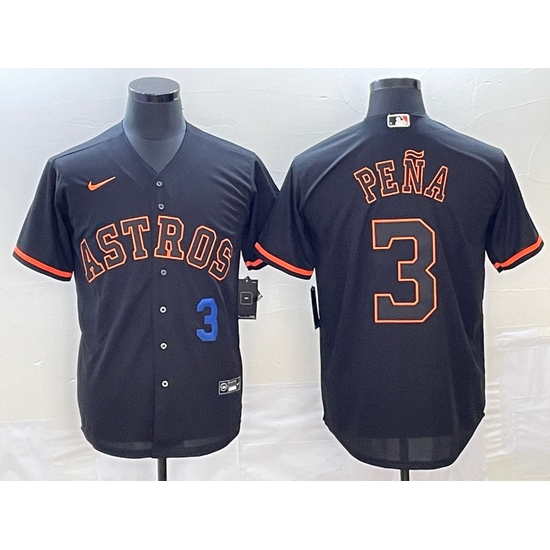 Men's Houston Astros #3 Jeremy Pena Number Lights Out Black Fashion Stitched MLB Cool Base Nike Jersey1 Men's Houston Astros #3 Jeremy Pena Number Lights Out Black Fashion Stitched MLB Cool Base Nike Jersey1