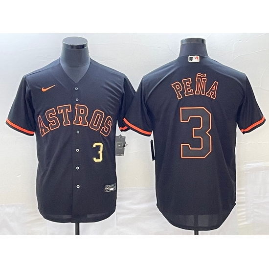 Men's Houston Astros #3 Jeremy Pena Number Lights Out Black Fashion Stitched MLB Cool Base Nike Jersey Men's Houston Astros #3 Jeremy Pena Number Lights Out Black Fashion Stitched MLB Cool Base Nike Jersey