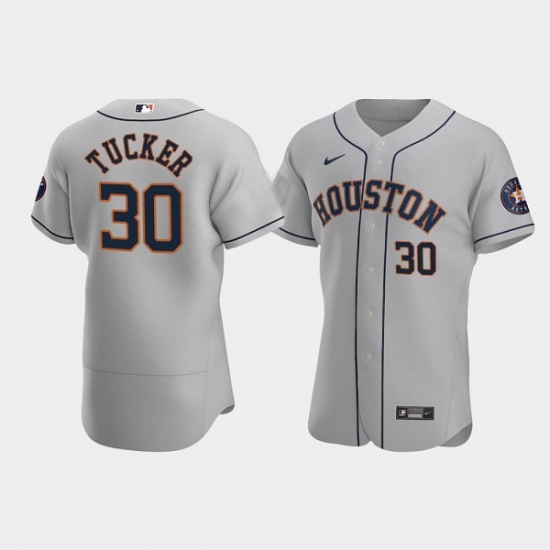 Men's Houston Astros #30 Kyle Tucker Gray Flex Base Stitched Baseball Jersey Men's Houston Astros #30 Kyle Tucker Gray Flex Base Stitched Baseball Jersey