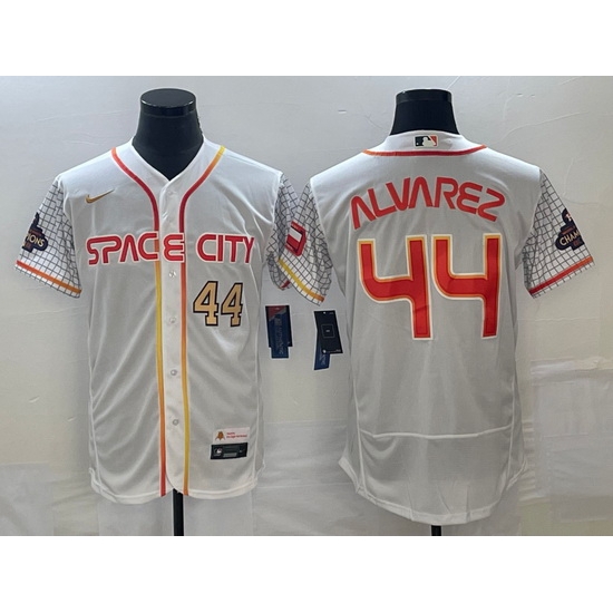 Men's Houston Astros #44 Yordan Alvarez Number White 2023 City Connect Flex Base Stitched Jersey Men's Houston Astros #44 Yordan Alvarez Number White 2023 City Connect Flex Base Stitched Jersey