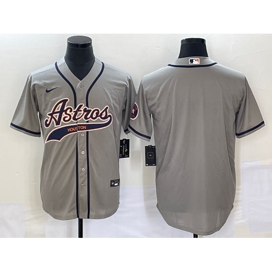 Men's Houston Astros Blank Grey Cool Base Stitched Baseball Jersey Men's Houston Astros Blank Grey Cool Base Stitched Baseball Jersey