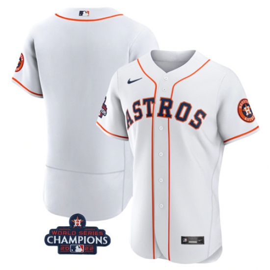 Men's Houston Astros Blank White 2022 World Series Champions Flex Base Stitched Baseball Jersey Men's Houston Astros Blank White 2022 World Series Champions Flex Base Stitched Baseball Jersey