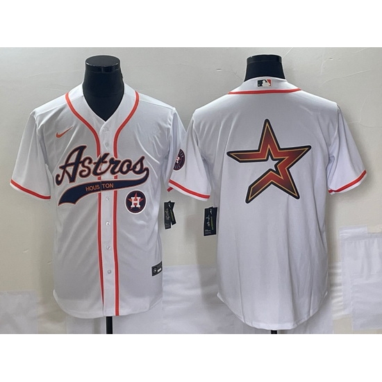 Men's Houston Astros White Team Big Logo Cool Base Stitched Baseball Jersey1 Men's Houston Astros White Team Big Logo Cool Base Stitched Baseball Jersey1