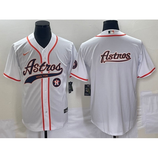 Men's Houston Astros White Team Big Logo Cool Base Stitched Baseball Jersey3 Men's Houston Astros White Team Big Logo Cool Base Stitched Baseball Jersey3