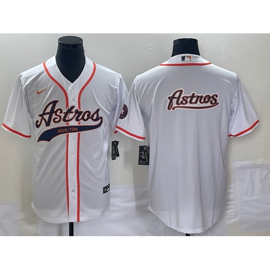 Men's Houston Astros White Team Big Logo Cool Base Stitched Baseball Jersey Men's Houston Astros White Team Big Logo Cool Base Stitched Baseball Jersey