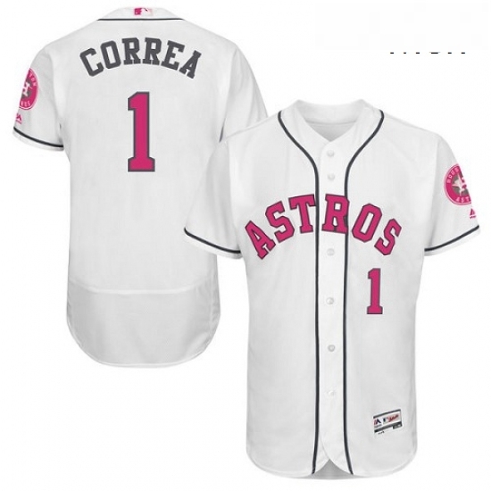 Mens Majestic Houston Astros 1 Carlos Correa Replica White 2016 Mothers Day Cool Base MLB Jersey Mens Majestic Houston Astros 1 Carlos Correa Replica White 2016 Mothers Day Cool Base MLB Jersey