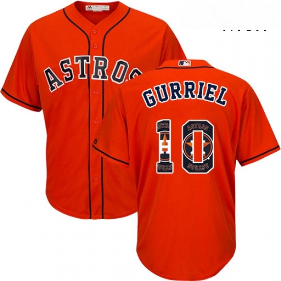 Mens Majestic Houston Astros 10 Yuli Gurriel Authentic Orange Team Logo Fashion Cool Base MLB Jersey Mens Majestic Houston Astros 10 Yuli Gurriel Authentic Orange Team Logo Fashion Cool Base MLB Jersey
