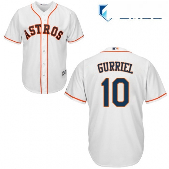 Mens Majestic Houston Astros 10 Yuli Gurriel Replica White Home Cool Base MLB Jersey Mens Majestic Houston Astros 10 Yuli Gurriel Replica White Home Cool Base MLB Jersey