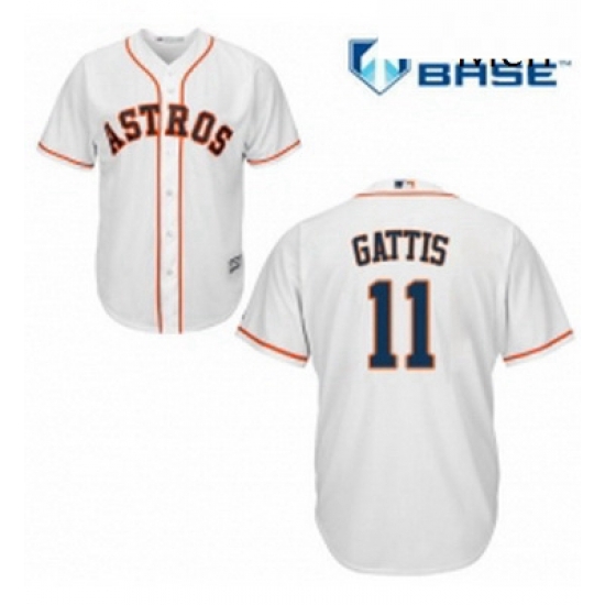Mens Majestic Houston Astros 11 Evan Gattis Replica White Home Cool Base MLB Jersey Mens Majestic Houston Astros 11 Evan Gattis Replica White Home Cool Base MLB Jersey