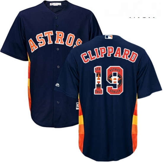 Mens Majestic Houston Astros 19 Tyler Clippard Authentic Navy Blue Team Logo Fashion Cool Base MLB Jersey Mens Majestic Houston Astros 19 Tyler Clippard Authentic Navy Blue Team Logo Fashion Cool Base MLB Jersey