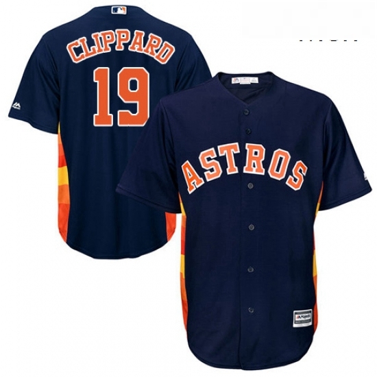 Mens Majestic Houston Astros 19 Tyler Clippard Replica Navy Blue Alternate Cool Base MLB Jersey Mens Majestic Houston Astros 19 Tyler Clippard Replica Navy Blue Alternate Cool Base MLB Jersey