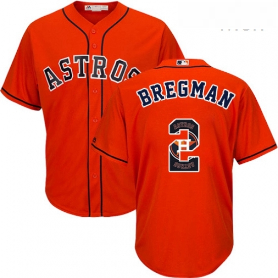 Mens Majestic Houston Astros 2 Alex Bregman Authentic Orange Team Logo Fashion Cool Base MLB Jersey Mens Majestic Houston Astros 2 Alex Bregman Authentic Orange Team Logo Fashion Cool Base MLB Jersey