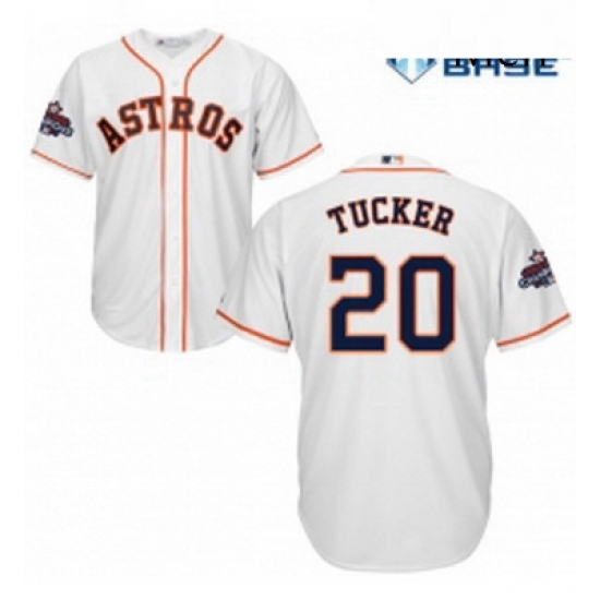 Mens Majestic Houston Astros 20 Preston Tucker Replica White Home 2017 World Series Champions Cool Base MLB Jersey Mens Majestic Houston Astros 20 Preston Tucker Replica White Home 2017 World Series Champions Cool Base MLB Jersey
