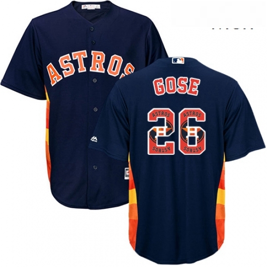 Mens Majestic Houston Astros 26 Anthony Gose Authentic Navy Blue Team Logo Fashion Cool Base MLB Jersey Mens Majestic Houston Astros 26 Anthony Gose Authentic Navy Blue Team Logo Fashion Cool Base MLB Jersey