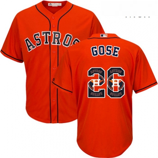 Mens Majestic Houston Astros 26 Anthony Gose Authentic Orange Team Logo Fashion Cool Base MLB Jersey Mens Majestic Houston Astros 26 Anthony Gose Authentic Orange Team Logo Fashion Cool Base MLB Jersey