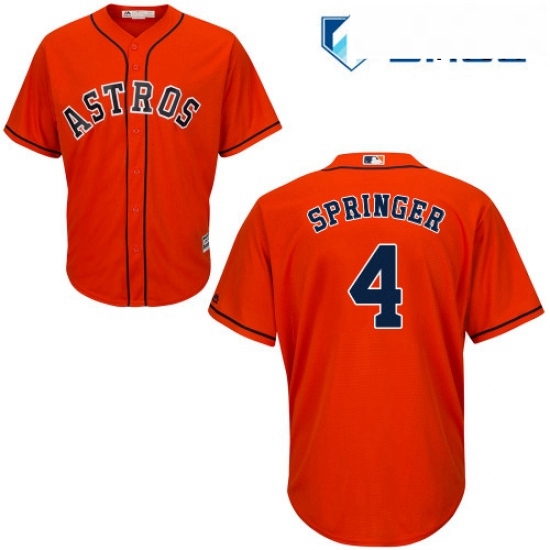 Mens Majestic Houston Astros 4 George Springer Replica Orange Alternate Cool Base MLB Jersey Mens Majestic Houston Astros 4 George Springer Replica Orange Alternate Cool Base MLB Jersey