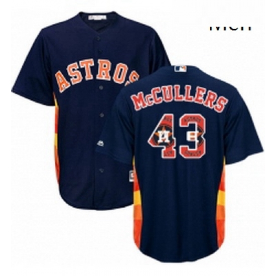 Mens Majestic Houston Astros 43 Lance McCullers Authentic Navy Blue Team Logo Fashion Cool Base MLB Jersey Mens Majestic Houston Astros 43 Lance McCullers Authentic Navy Blue Team Logo Fashion Cool Base MLB Jersey