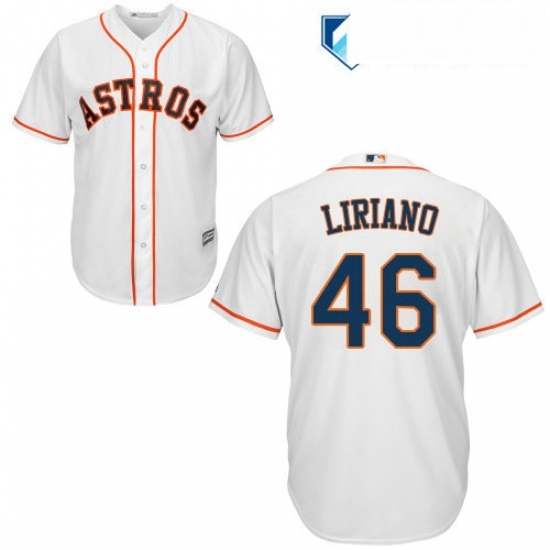 Mens Majestic Houston Astros 46 Francisco Liriano Replica White Home Cool Base MLB Jersey Mens Majestic Houston Astros 46 Francisco Liriano Replica White Home Cool Base MLB Jersey