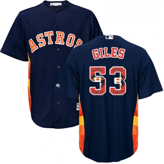 Mens Majestic Houston Astros 53 Ken Giles Authentic Navy Blue Team Logo Fashion Cool Base MLB Jersey Mens Majestic Houston Astros 53 Ken Giles Authentic Navy Blue Team Logo Fashion Cool Base MLB Jersey