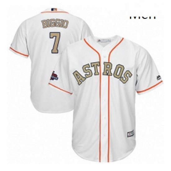 Mens Majestic Houston Astros 7 Craig Biggio Replica White 2018 Gold Program Cool Base MLB Jersey Mens Majestic Houston Astros 7 Craig Biggio Replica White 2018 Gold Program Cool Base MLB Jersey