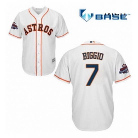 Mens Majestic Houston Astros 7 Craig Biggio Replica White Home 2017 World Series Champions Cool Base MLB Jersey Mens Majestic Houston Astros 7 Craig Biggio Replica White Home 2017 World Series Champions Cool Base MLB Jersey