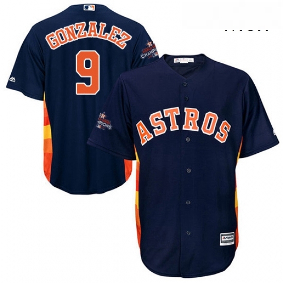 Mens Majestic Houston Astros 9 Marwin Gonzalez Replica Navy Blue Alternate 2017 World Series Champions Cool Base MLB Jersey Mens Majestic Houston Astros 9 Marwin Gonzalez Replica Navy Blue Alternate 2017 World Series Champions Cool Base MLB Jersey