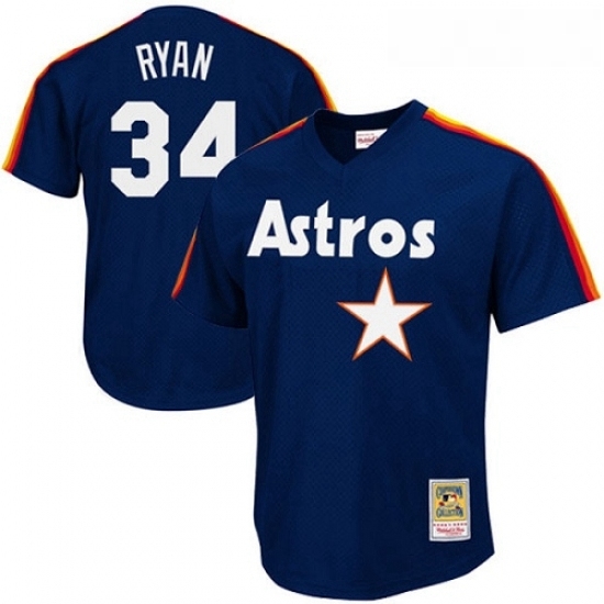 Mens Mitchell and Ness 1988 Houston Astros 34 Nolan Ryan Replica Navy Blue Throwback MLB Jersey Mens Mitchell and Ness 1988 Houston Astros 34 Nolan Ryan Replica Navy Blue Throwback MLB Jersey