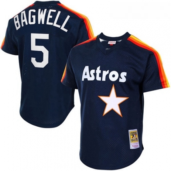 Mens Mitchell and Ness 1988 Houston Astros 5 Jeff Bagwell Authentic Navy Blue Throwback MLB Jersey Mens Mitchell and Ness 1988 Houston Astros 5 Jeff Bagwell Authentic Navy Blue Throwback MLB Jersey