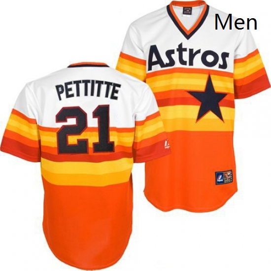 Mens Mitchell and Ness Houston Astros 21 Andy Pettitte Authentic WhiteOrange Throwback MLB Jersey Mens Mitchell and Ness Houston Astros 21 Andy Pettitte Authentic WhiteOrange Throwback MLB Jersey