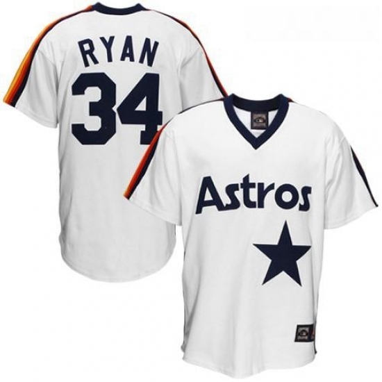 Mens Mitchell and Ness Houston Astros 34 Nolan Ryan Replica White Throwback MLB Jersey Mens Mitchell and Ness Houston Astros 34 Nolan Ryan Replica White Throwback MLB Jersey