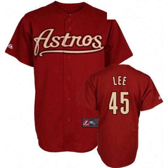 Mens Mitchell and Ness Houston Astros 45 Carlos Lee Replica Red Throwback MLB Jersey Mens Mitchell and Ness Houston Astros 45 Carlos Lee Replica Red Throwback MLB Jersey
