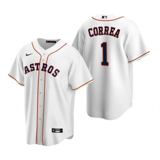 Mens Nike Houston Astros 1 Carlos Correa White Home Stitched Baseball Jerse Mens Nike Houston Astros 1 Carlos Correa White Home Stitched Baseball Jerse