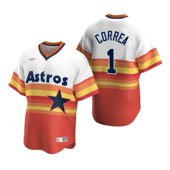 Mens Nike Houston Astros 1 Carlos Correa White Orange Cooperstown Collection Home Stitched Baseball Jerse Mens Nike Houston Astros 1 Carlos Correa White Orange Cooperstown Collection Home Stitched Baseball Jerse