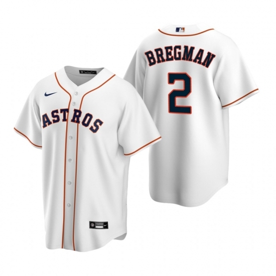 Mens Nike Houston Astros 2 Alex Bregman White Home Stitched Baseball Jerse Mens Nike Houston Astros 2 Alex Bregman White Home Stitched Baseball Jerse