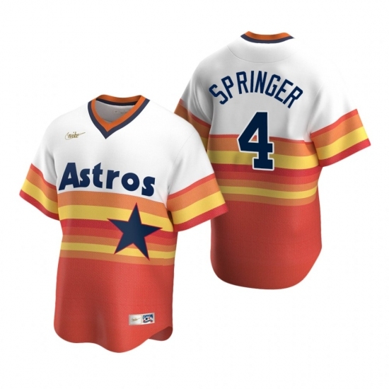 Mens Nike Houston Astros 4 George Springer White Orange Cooperstown Collection Home Stitched Baseball Jerse Mens Nike Houston Astros 4 George Springer White Orange Cooperstown Collection Home Stitched Baseball Jerse