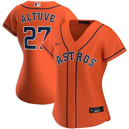 Houston Astros 27 Jose Altuve Nike Women Alternate 2020 MLB Player Jersey Orange Houston Astros 27 Jose Altuve Nike Women Alternate 2020 MLB Player Jersey Orange
