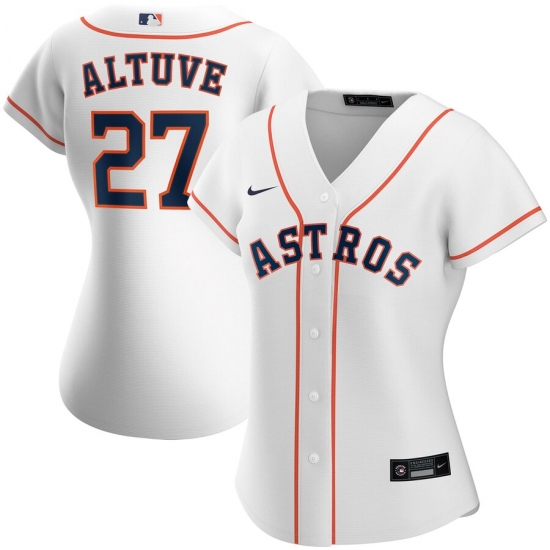 Houston Astros 27 Jose Altuve Nike Women Home 2020 MLB Player Jersey White Houston Astros 27 Jose Altuve Nike Women Home 2020 MLB Player Jersey White