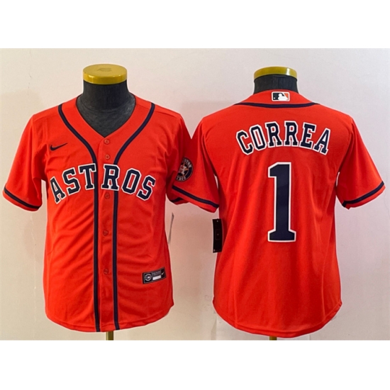 Women Houston Astros 1 Carlos Correa Orange Cool Base Stitched Jersey Women Houston Astros 1 Carlos Correa Orange Cool Base Stitched Jersey