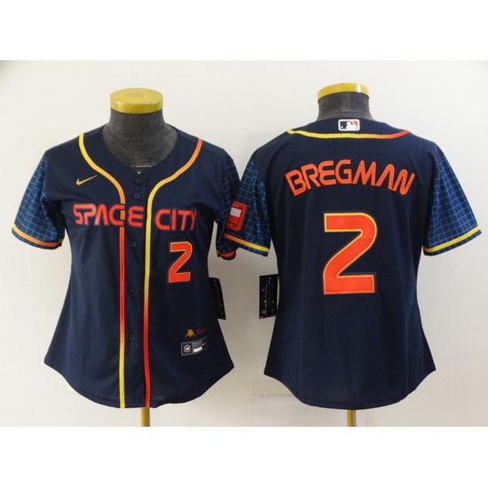 Women Houston Astros 2 Alex Bregman 2022 Navy City Connect Stitched Jerseys Women Houston Astros 2 Alex Bregman 2022 Navy City Connect Stitched Jerseys