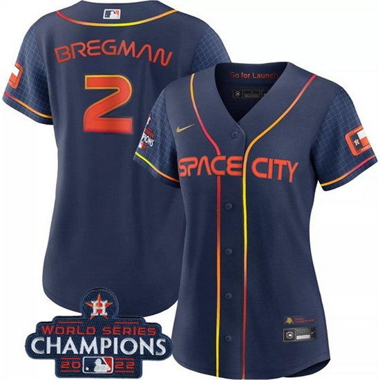Women Houston Astros 2 Alex Bregman Navy 2022 World Series Champions City Connect Stitched Baseball Jersey Women Houston Astros 2 Alex Bregman Navy 2022 World Series Champions City Connect Stitched Baseball Jersey