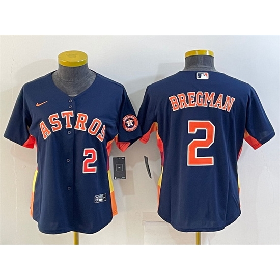 Women Houston Astros 2 Alex Bregman Navy With Patch Cool Base Stitched Baseball Jersey Women Houston Astros 2 Alex Bregman Navy With Patch Cool Base Stitched Baseball Jersey