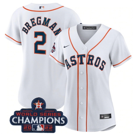 Women Houston Astros 2 Alex Bregman White 2022 World Series Champions Cool Base Stitched Baseball Jersey Women Houston Astros 2 Alex Bregman White 2022 World Series Champions Cool Base Stitched Baseball Jersey
