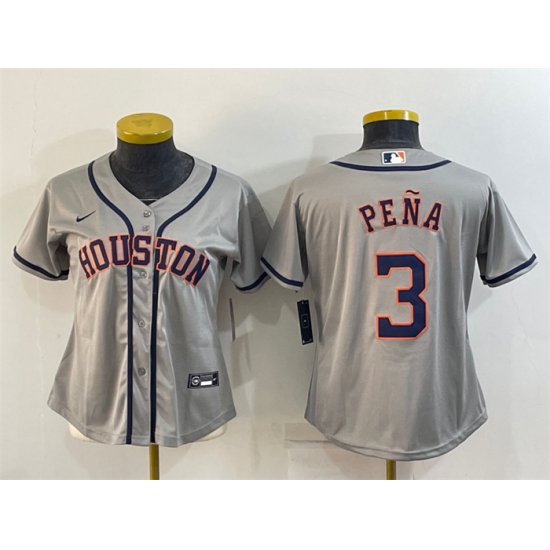 Women Houston Astros 3 Jeremy Pe F1a Gray Cool Base Stitched Baseball Jerseys Women Houston Astros 3 Jeremy Pe F1a Gray Cool Base Stitched Baseball Jerseys