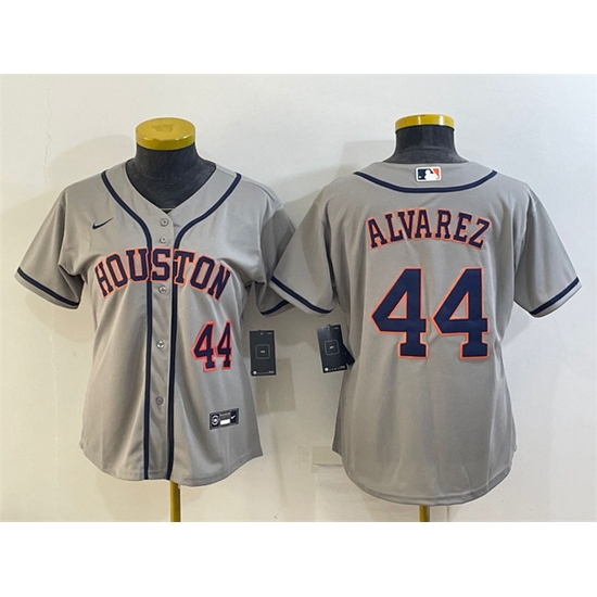 Women Houston Astros 44 Yordan Alvarez Gray Cool Base Stitched Baseball Jerseys Women Houston Astros 44 Yordan Alvarez Gray Cool Base Stitched Baseball Jerseys