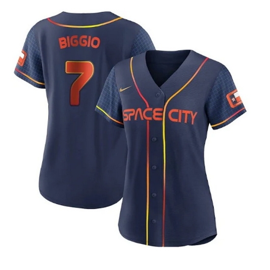 Women Houston Astros 7 Craig Biggio 2022 Navy City Connect Stitched Jersey Women Houston Astros 7 Craig Biggio 2022 Navy City Connect Stitched Jersey