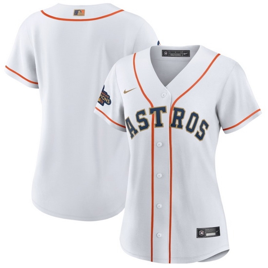 Women Houston Astros Blank White 2023 Gold Collection With World Serise Champions Patch Stitched Jersey Women Houston Astros Blank White 2023 Gold Collection With World Serise Champions Patch Stitched Jersey